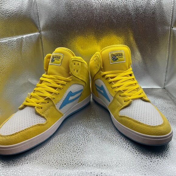 Size 9 Lakai x Pacífico Telford Mens Yellow White Cyan Skateboarding Shoes - Picture 4 of 9